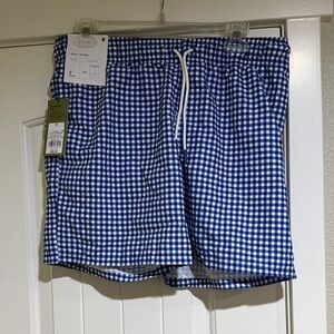 Goodfellow & Co Blue Checkered Swim Trunks